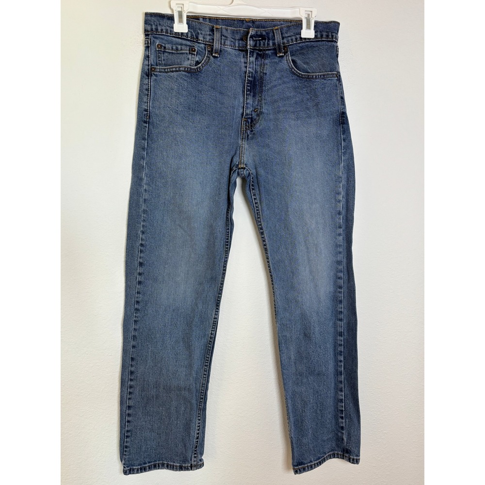 Levis 505 Regular Fit Mens Blue Jeans 33x30 Straight Leg Medium Wash Denim